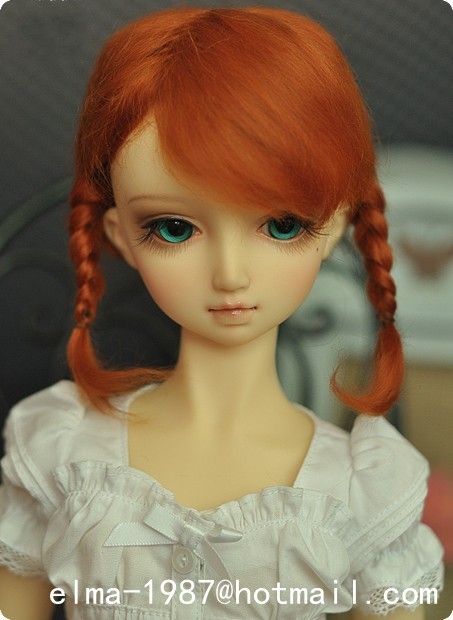 Orange wig for bjd 1/3,1/4,1/6 girl doll - Click Image to Close