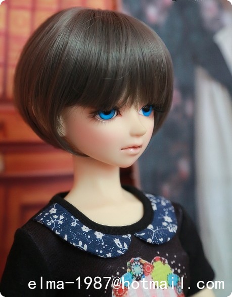 grey short wig for bjd 1/3,1/4,1/6 doll - Click Image to Close