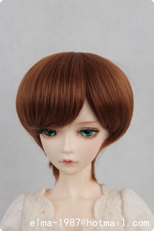 Details about   New brown short hair Wig For 1/3 1/4 1/6 BJD Doll HD054